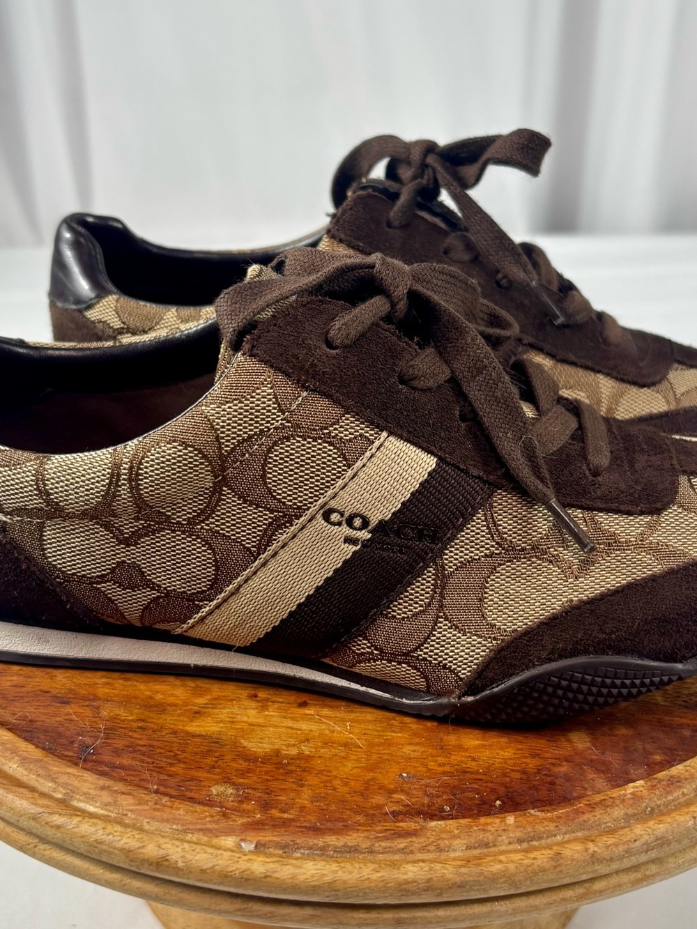 Coach Signature and C Brown Jacquard Sneakers Size 6.5 - Picture 9 of 16